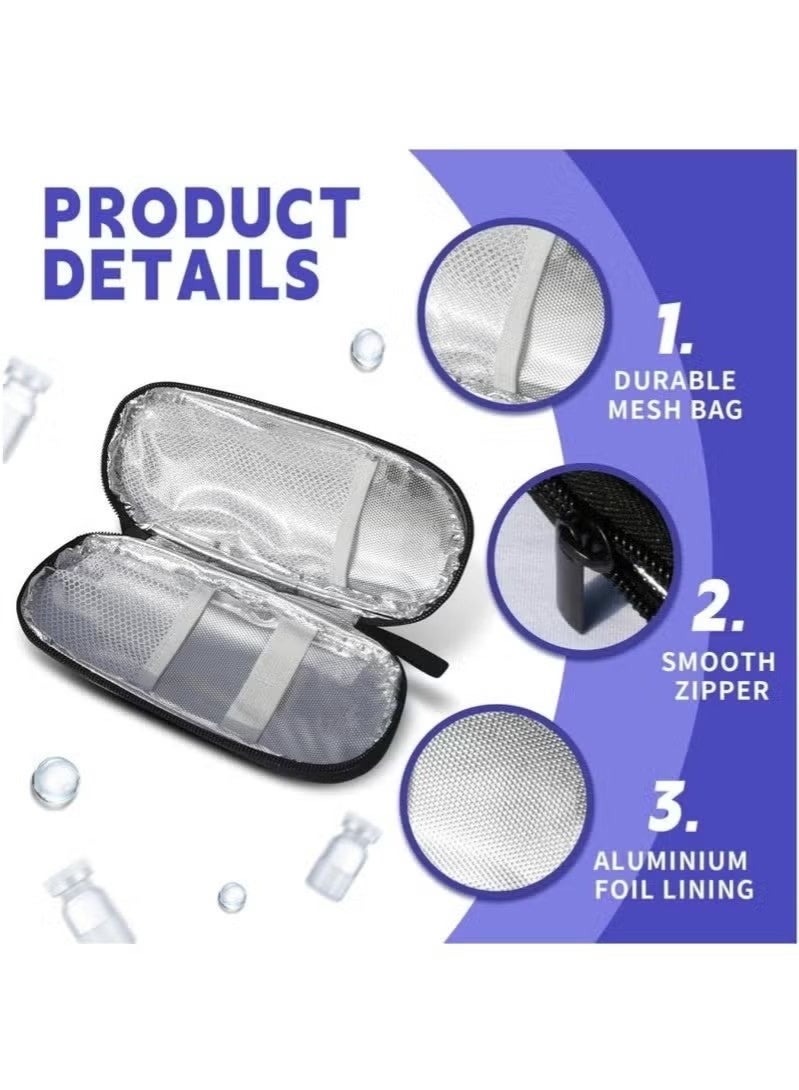 Portable Insulin Cooling Travel Bag Insulated Cooling Compartment Compact & Lightweight Reusable Ice Packs, Designed for Medical Travel 1 Set(with 4 ice packs) - Image 4
